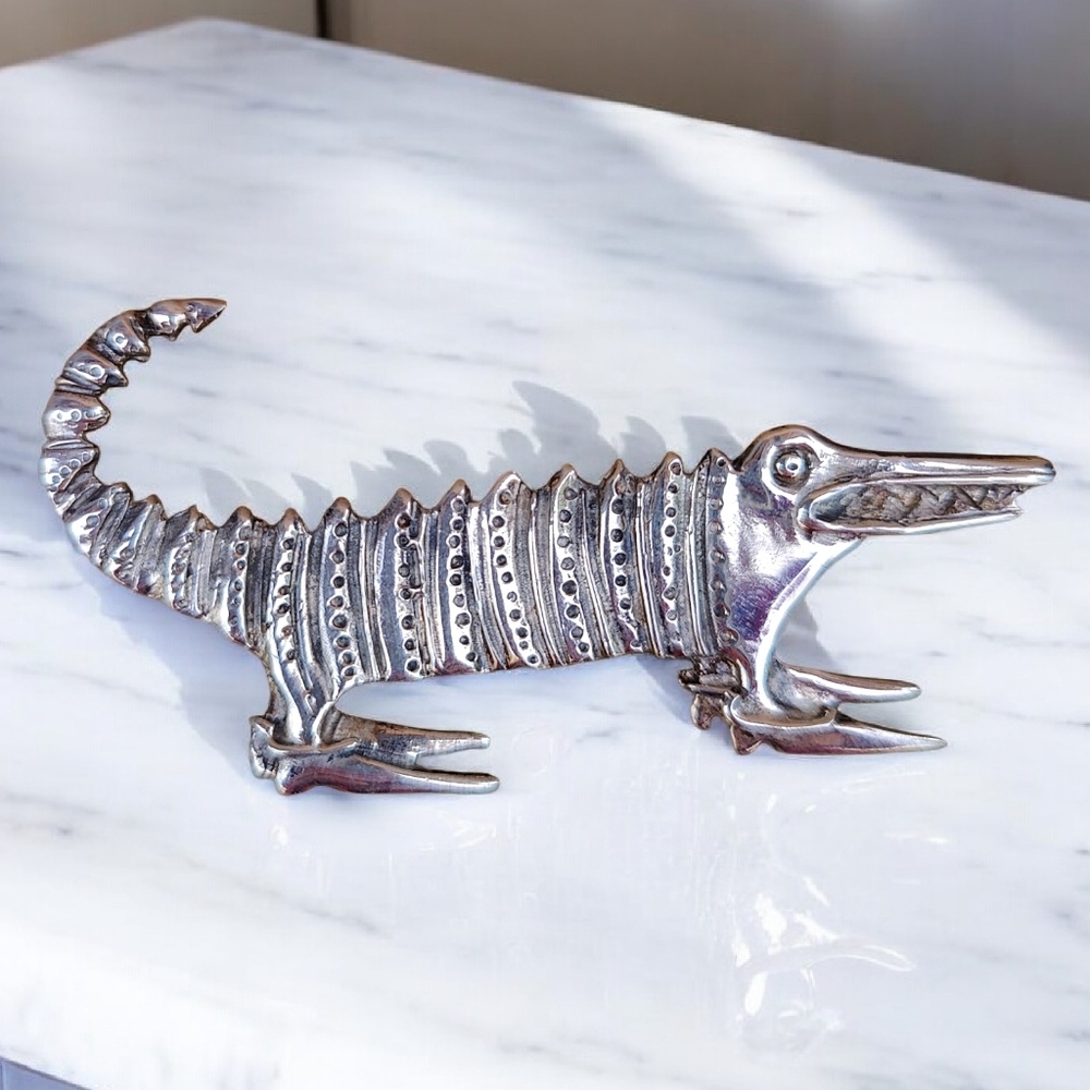 🐊 Vintage Sterling Patience Brewster Alligator Brooch/Pin